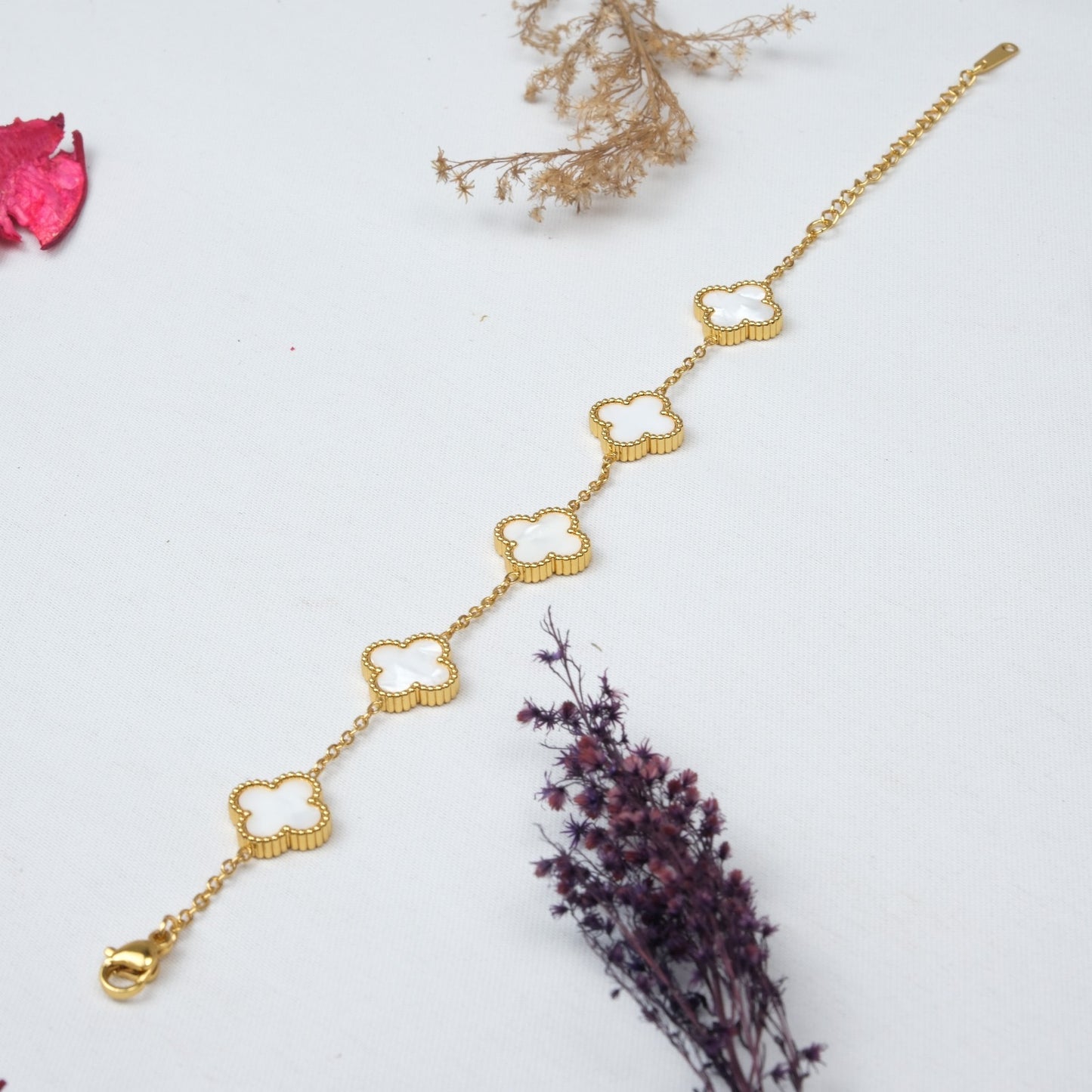 Gold Beyaz Taş Van Cleef