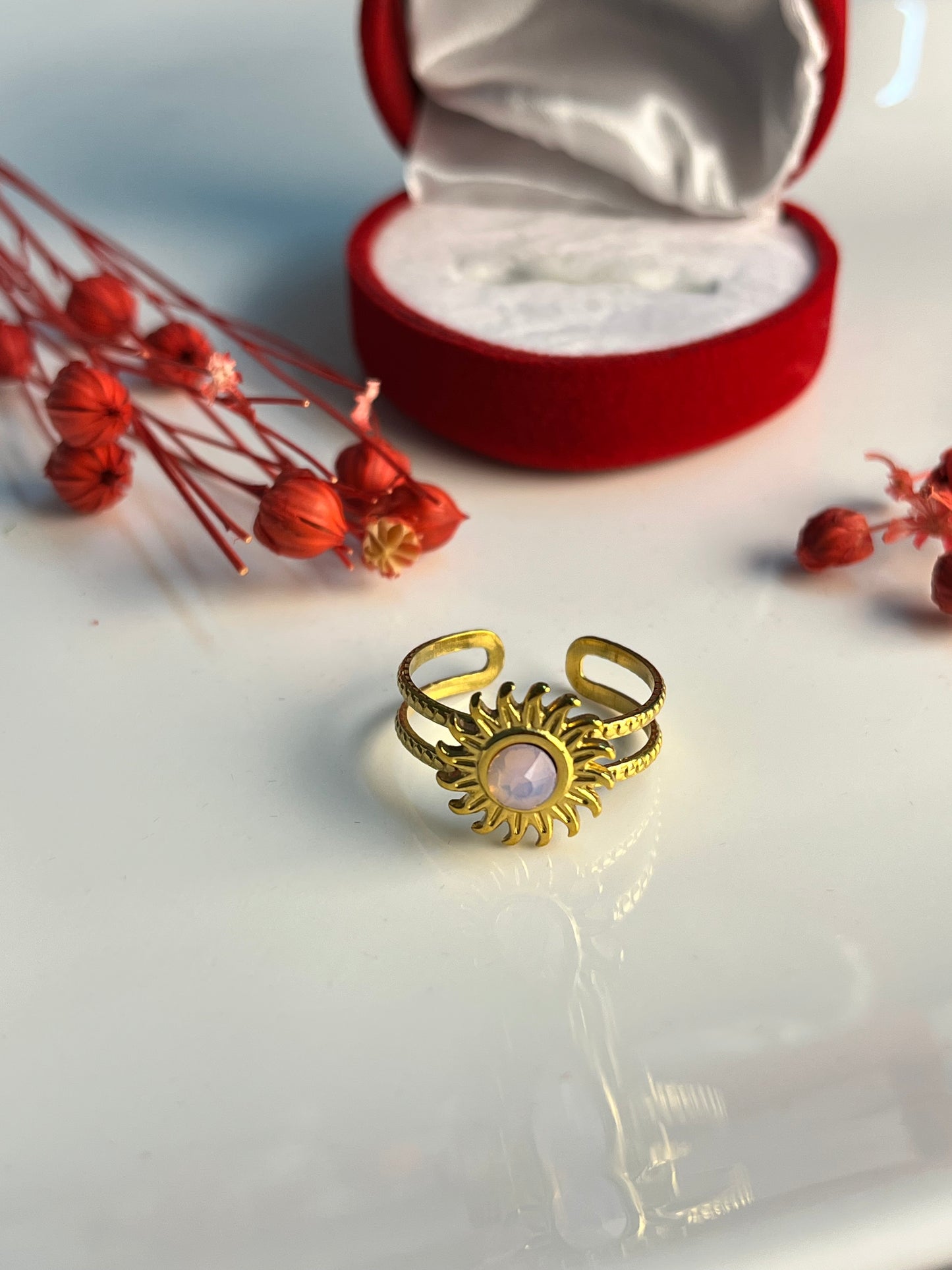 Altın Kaplama Güneş Yüzük