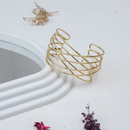 Altın Kaplama Kelepçe Tasarım Bileklik