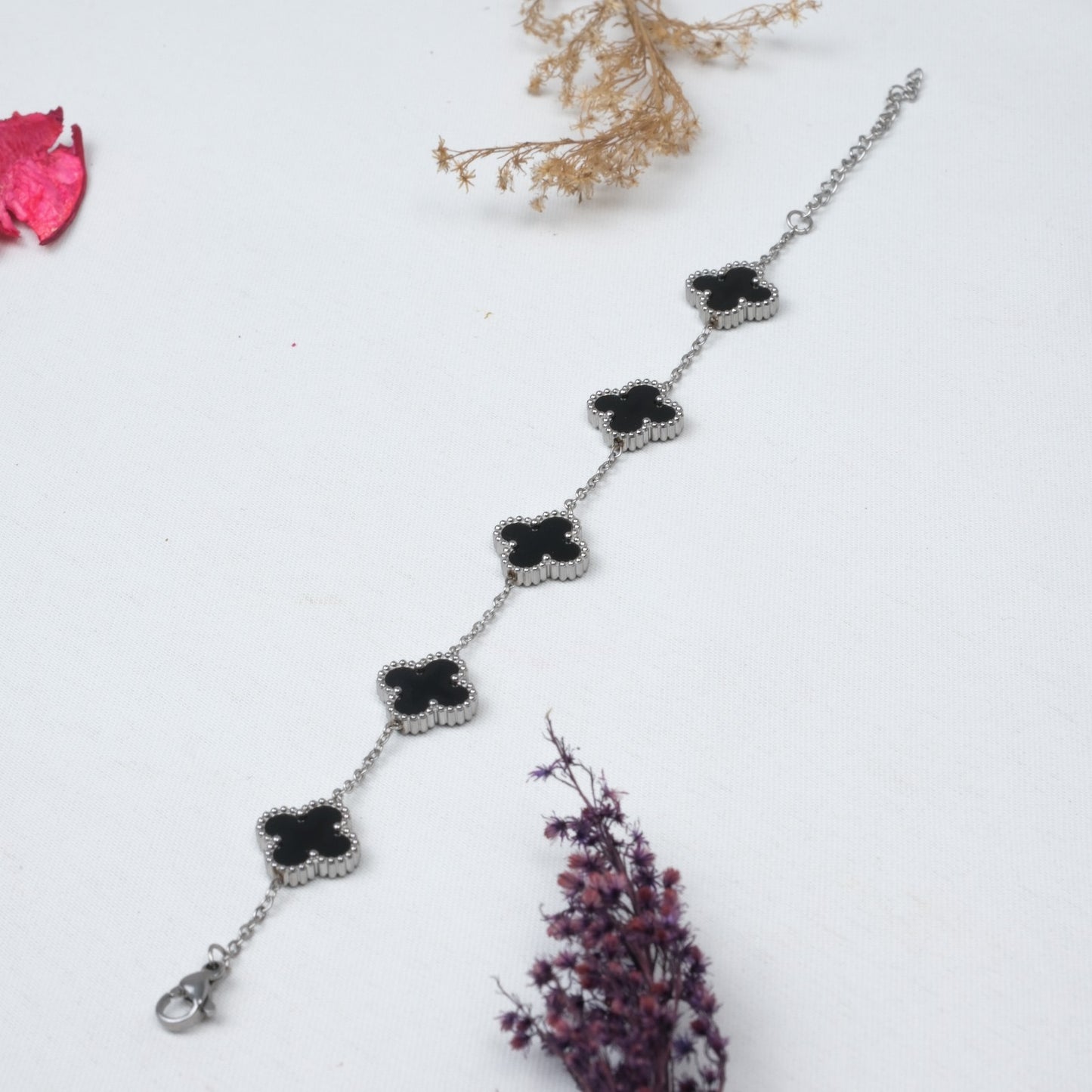 Silver Siyah Taş Van Cleef Bileklik