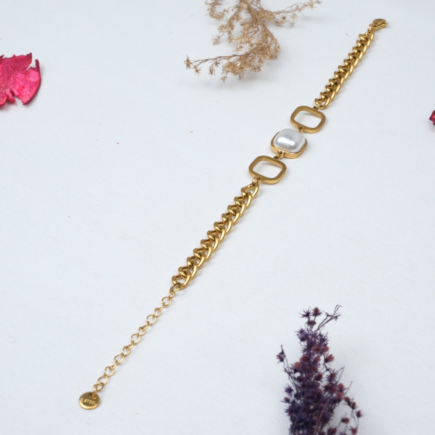 Altın Kaplama Sedef Taşlı Bileklik