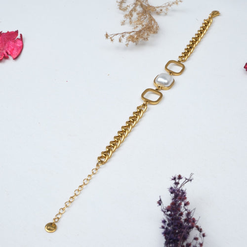 Altın Kaplama Sedef Taşlı Bileklik