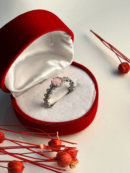 Pembe Taşlı Yüzük