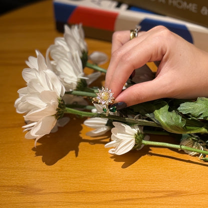 Altın Kaplama Dönebilen Papatya Yüzük