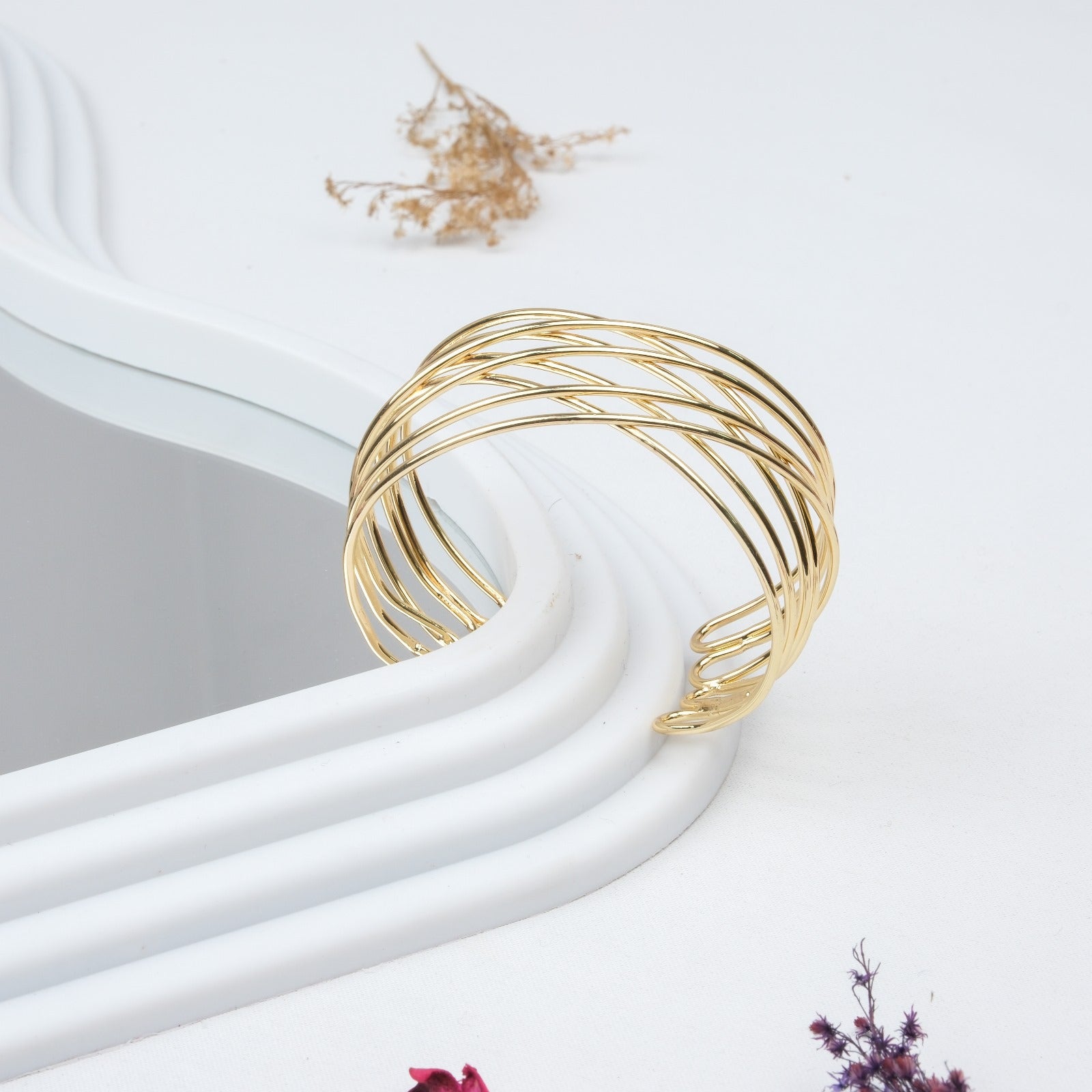 Altın Kaplama Kelepçe Tasarım Bileklik