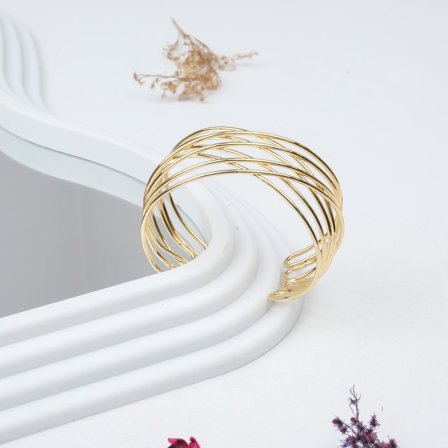 Altın Kaplama Kelepçe Tasarım Bileklik