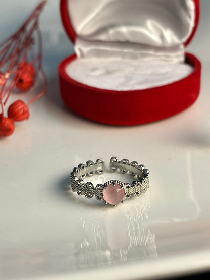 Pembe Taşlı Yüzük