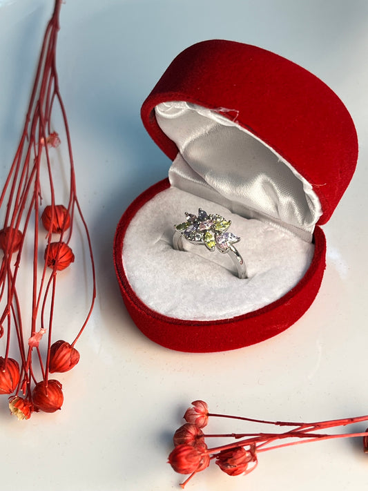 Altın Kaplama Renkli Taşlı Yüzük