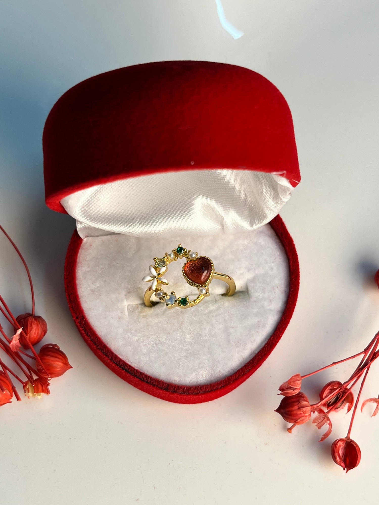 Altın Kaplama Gül Detay Yüzük