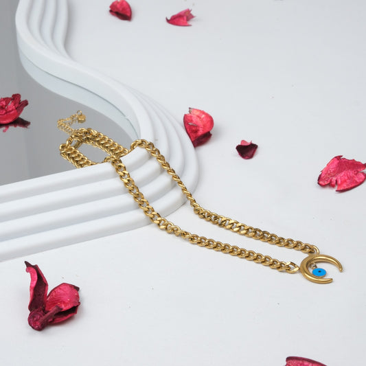 Altın Kaplama Ay Kolye