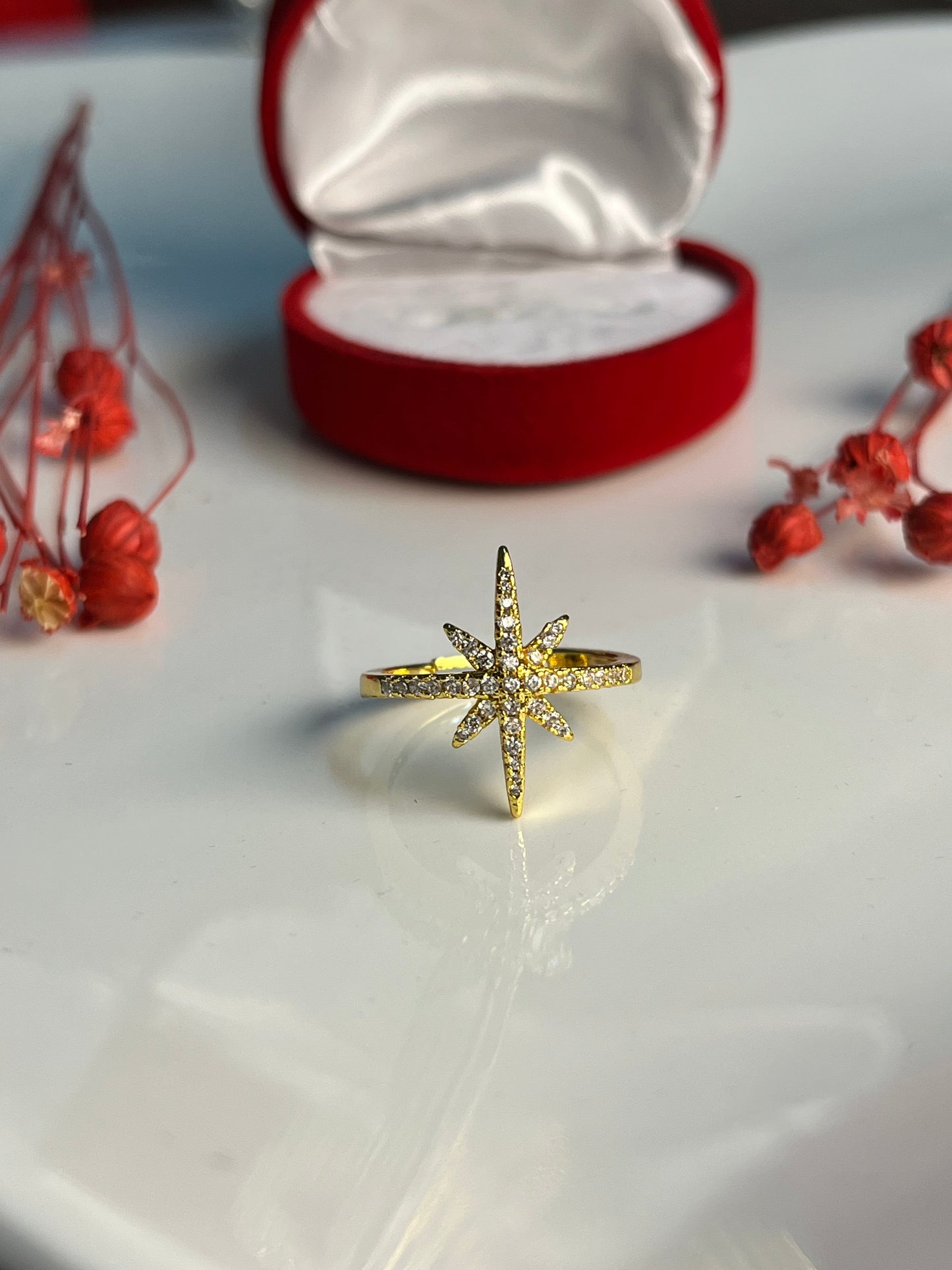 Altın Kaplama Kuzey Yıldızı Yüzük