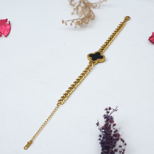 Altın Kaplama Çift Taraflı Yonca Bileklik