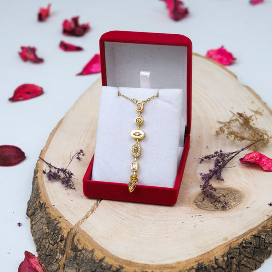 Kalpli Y Altın Kaplama Kolye