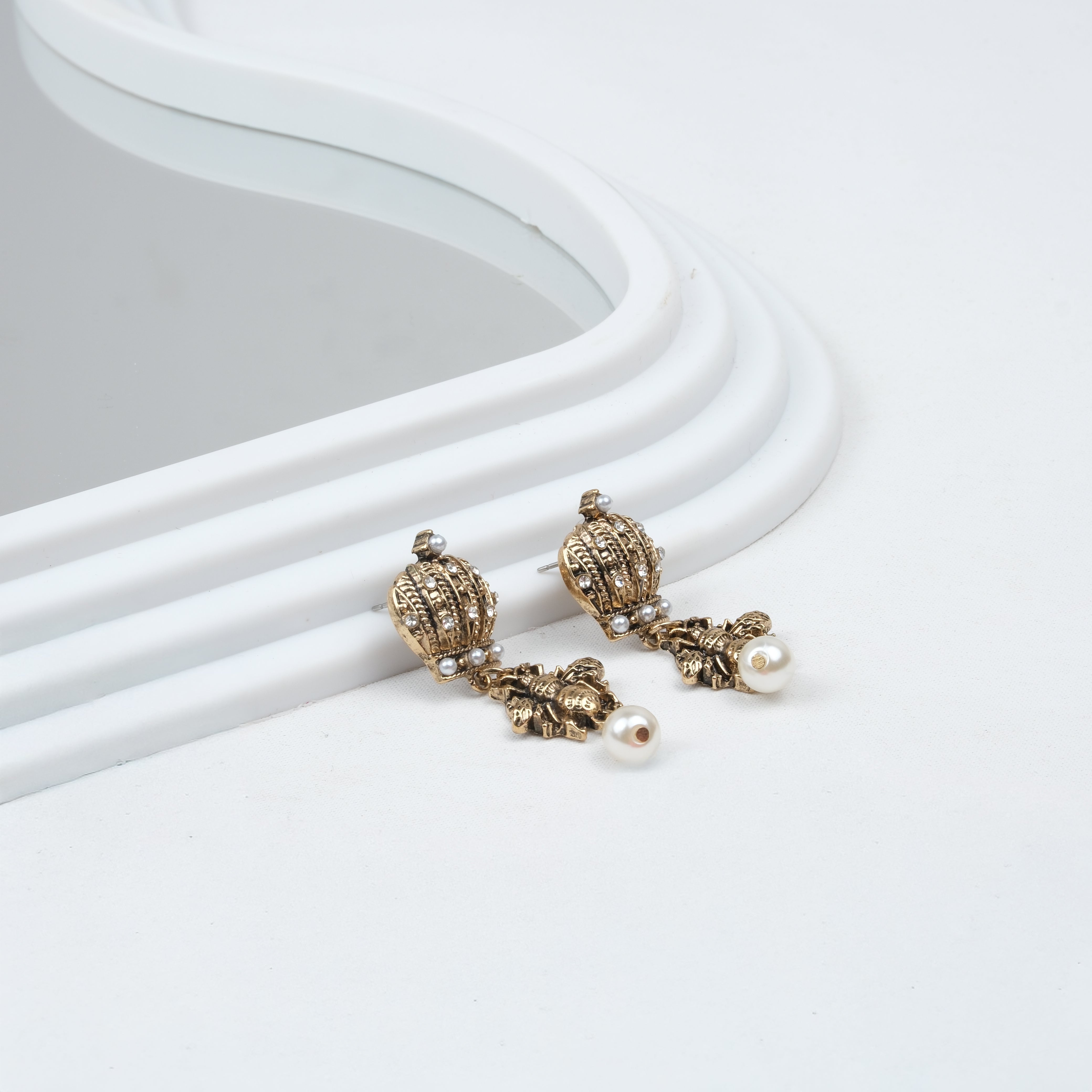 Altın Kaplama Zra Model İnci Detay Küpe