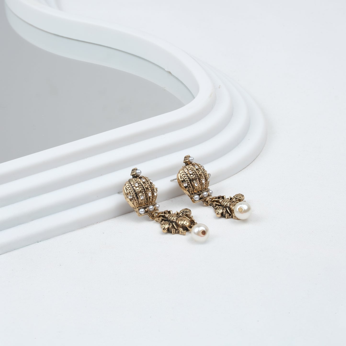 Altın Kaplama Zra Model İnci Detay Küpe