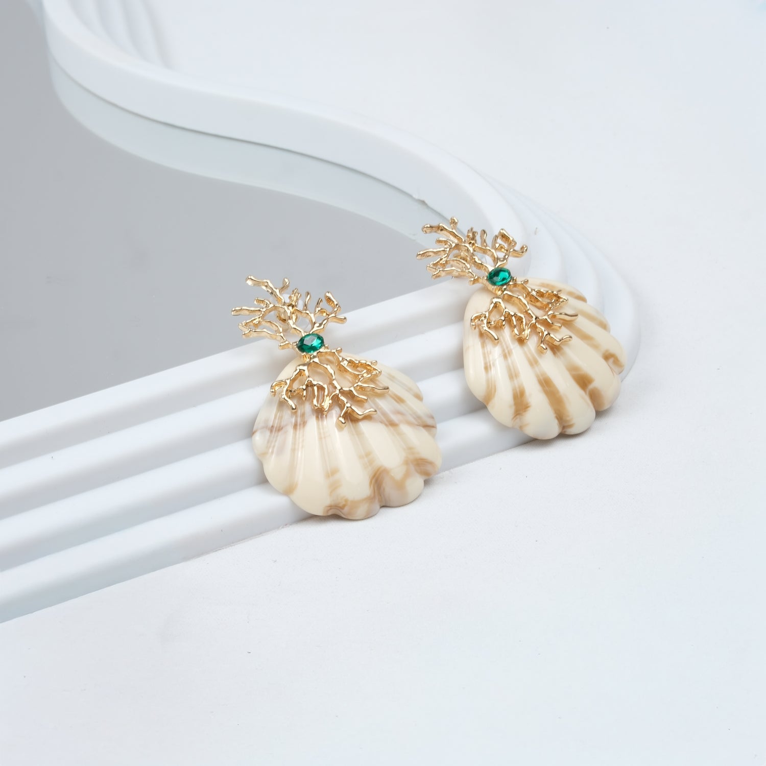 Altın Kaplama Zra Model Deniz Kabuğu Küpe