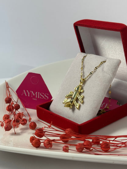 Altın Kaplama Uçak Kolye