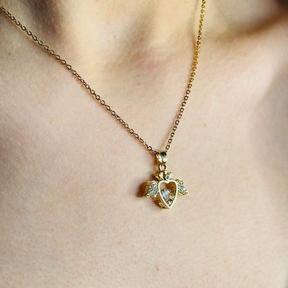 Altın Kaplama Kalbin Kanatları Kolye