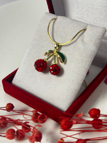 Altın Kaplama Kiraz Kolye