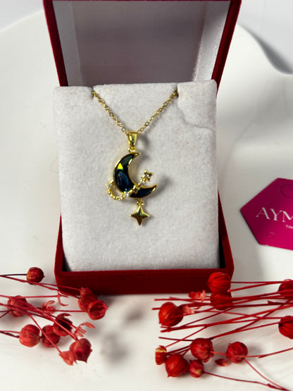 Altın Kaplama Zarif Ay Kolye