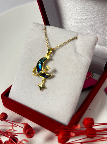 Altın Kaplama Zarif Ay Kolye