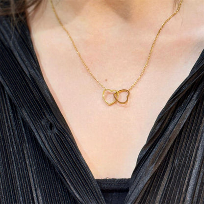 Altın Kaplama Kalpten Kalbe Kolye