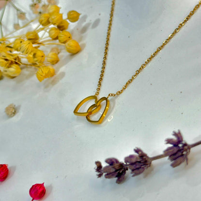 Altın Kaplama Kalpten Kalbe Kolye