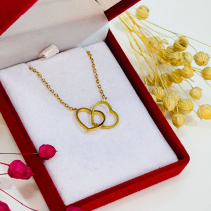 Altın Kaplama Kalpten Kalbe Kolye