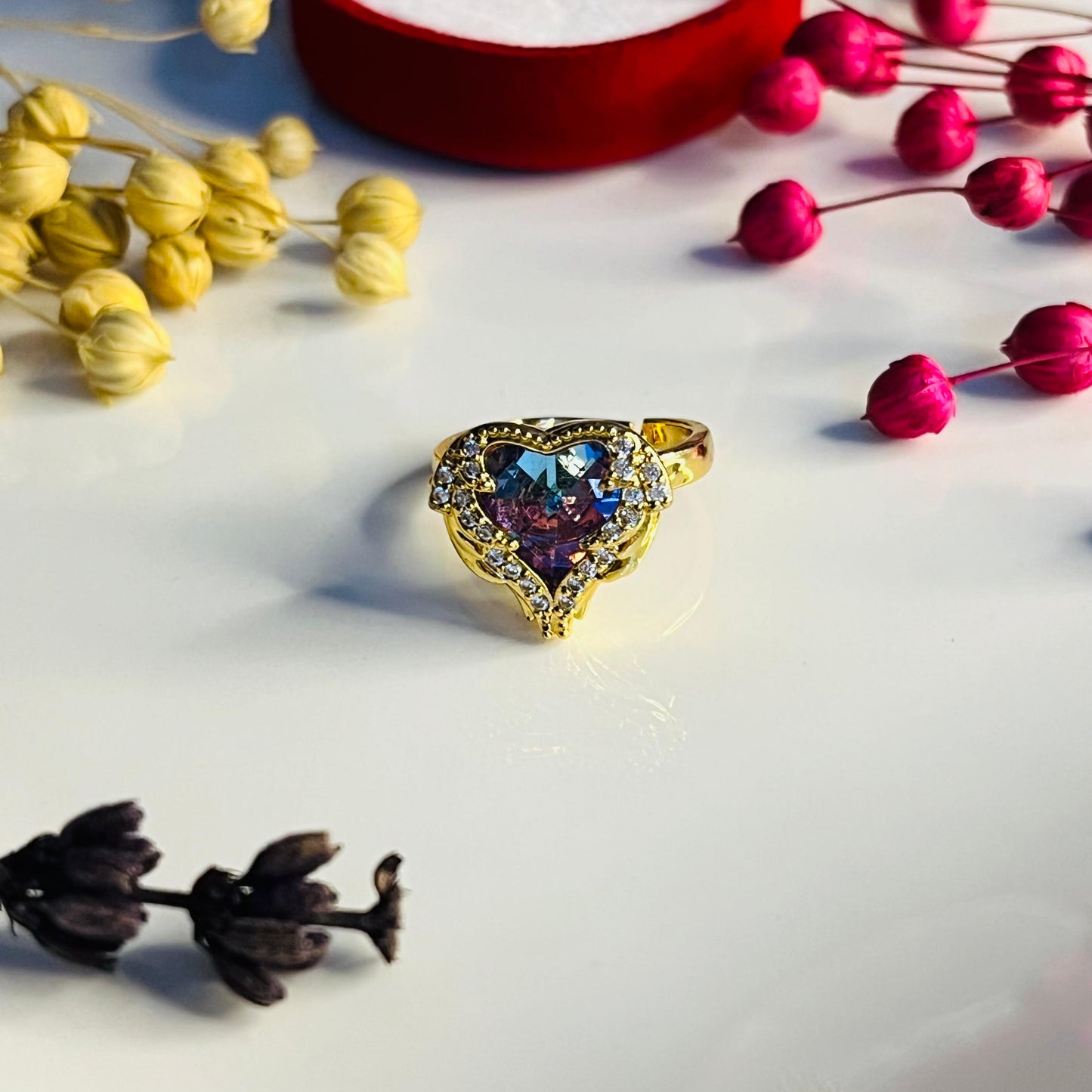 Altın Kaplama Okyanusun Kalbi Yüzük