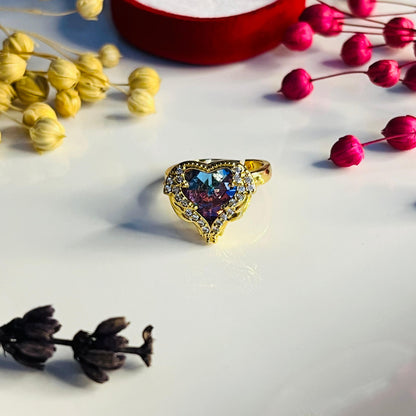 Altın Kaplama Okyanusun Kalbi Yüzük