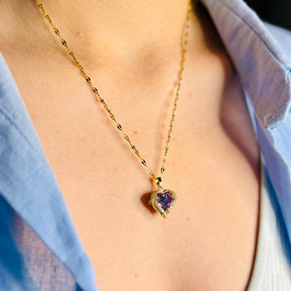 Altın Kaplama Okyanusun Kalbi Kolye