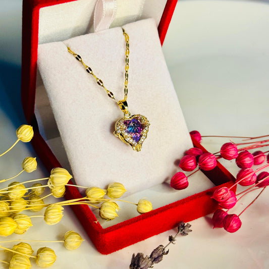 Altın Kaplama Okyanusun Kalbi Kolye