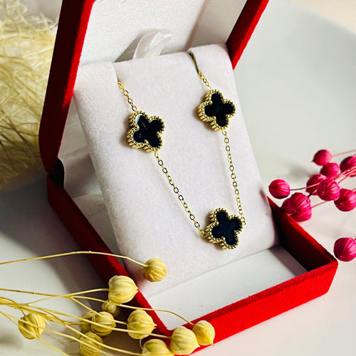 Altın Kaplama Siyah Van Cleef Kolye