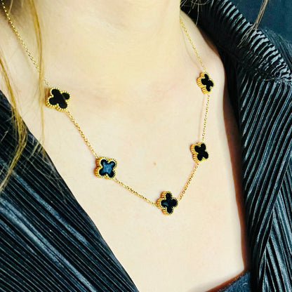 Altın Kaplama Siyah Van Cleef Kolye