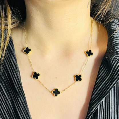 Altın Kaplama Siyah Van Cleef Kolye