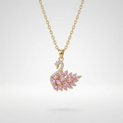 Altın Kaplama Swarovski Taşlı Kuğu Kolye